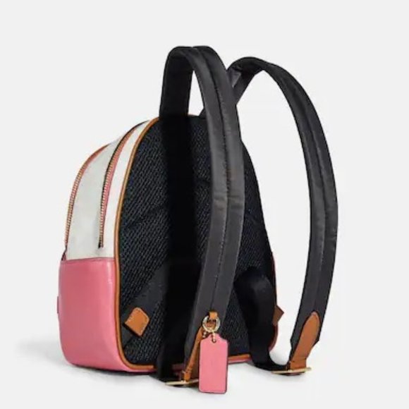 Coach Mini Court Backpack In Signature Canvas With Butterfly Chalk / Taffy Multi - Picture 2 of 16